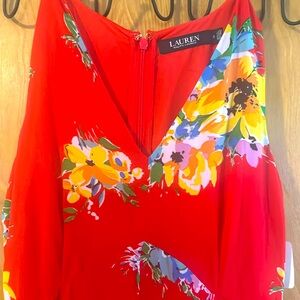 Red Print Ralph Lauren Size 2 dress